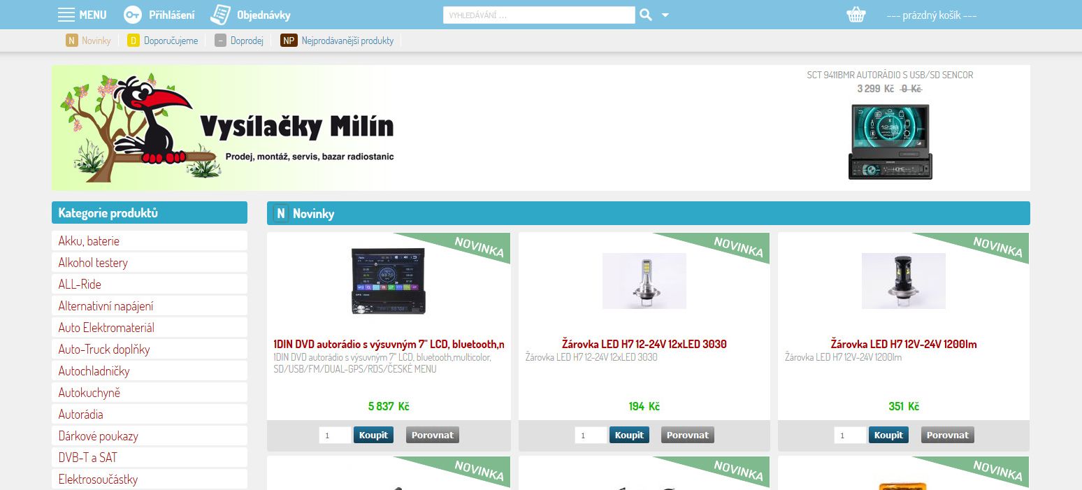 VYSÍLAČKY MILÍN.cz ....... reference KAO.cz (kao.cz)