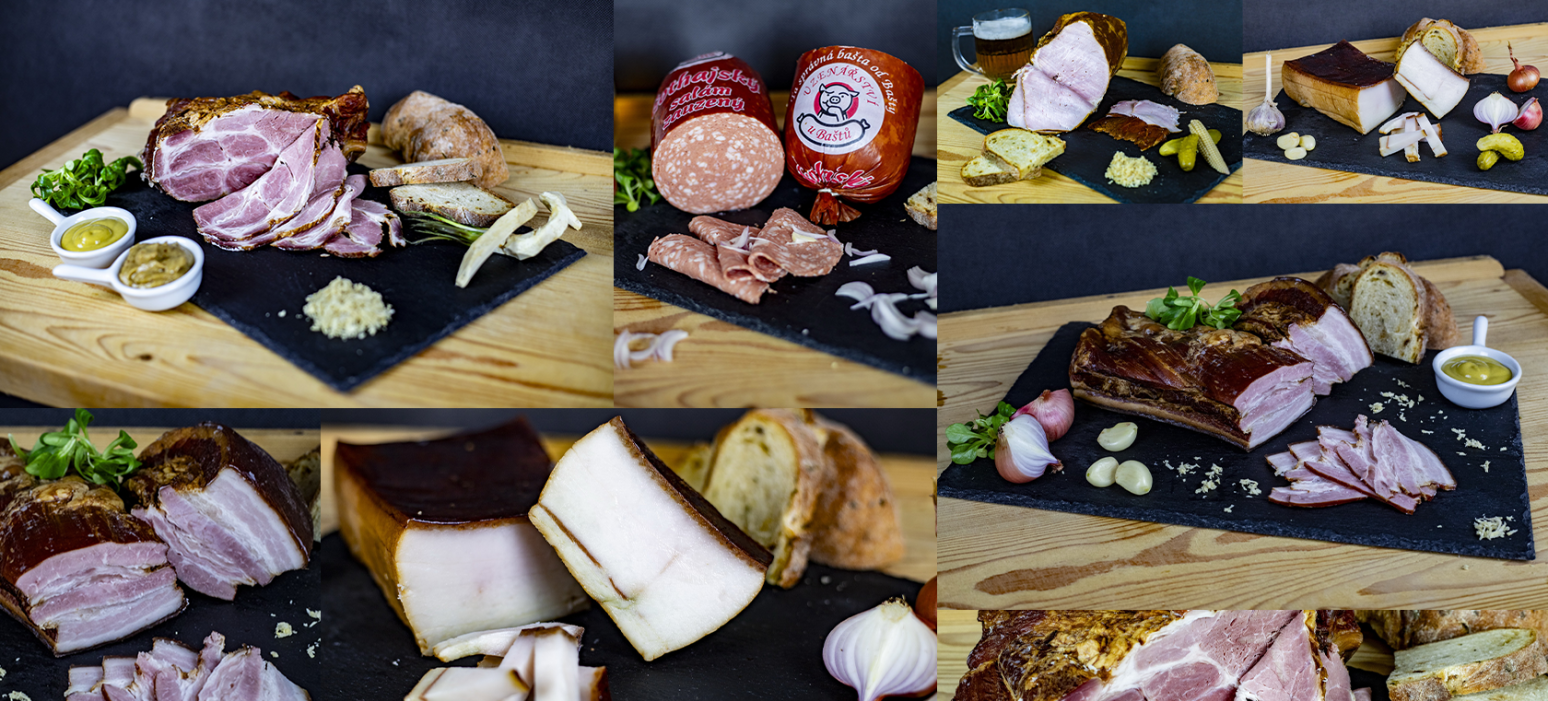 Fotografie produktů uzenáře Bašty ....... reference KAO.cz